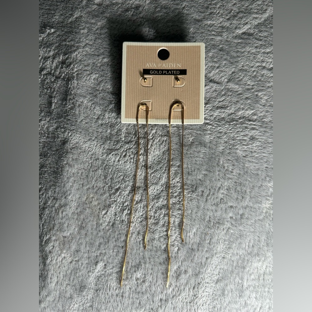 Ava & Aiden Gold Threader Drop Earrings